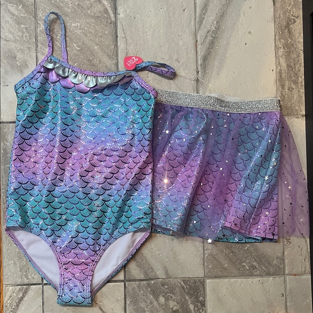 btween Purple and Blue Kids Swim One Piece